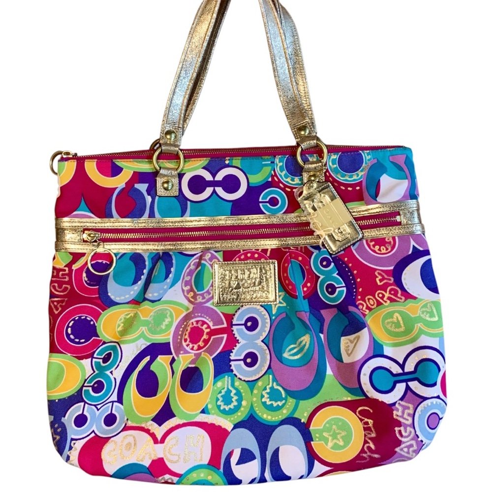 Coach Poppy Limited Edition Pop C Glam Tote Shoulder Bag